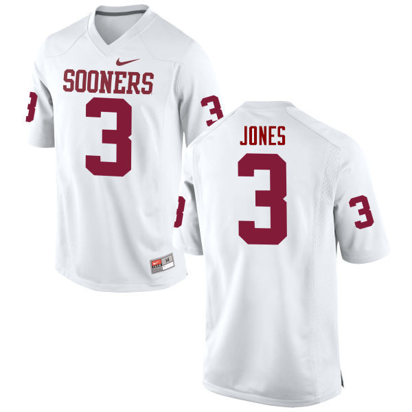 Men Oklahoma Sooners #3 Mykel Jones College Football Jerseys Game-White - Click Image to Close